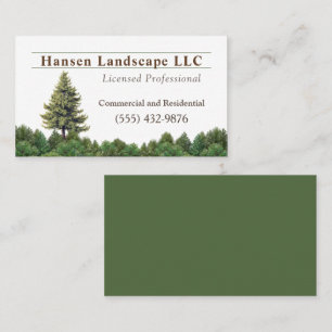 Grönt Träd Landscaping Yard Träd Service Business Visitkort