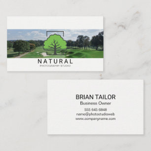 Grönt Träd Logotyp Golf Course Ligcape Visitkort