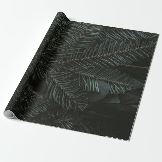 Grönt träd löv presentpapper (Utrullad)