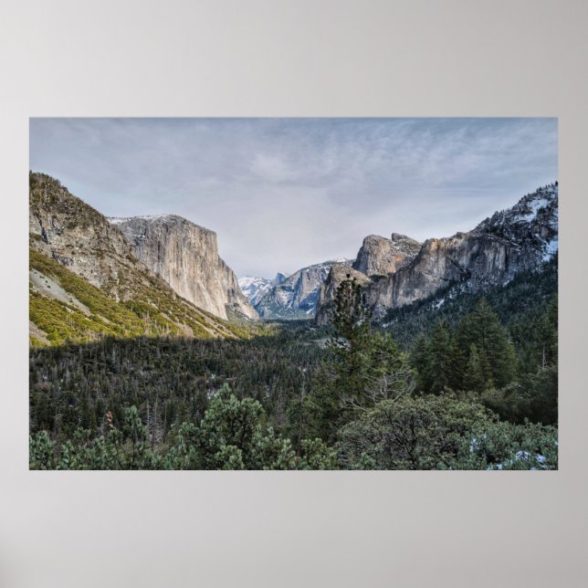 GRÖNT TRÄD NÄRA MOUNTAIN UNDER CLOUDY HIMLAR UNDER POSTER (Framsidan)