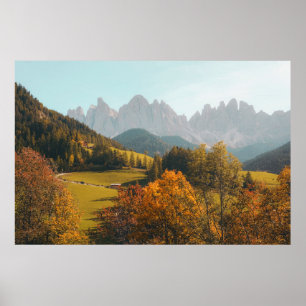 GRÖNT TRÄD OCH GRAS FÄLT POSTER