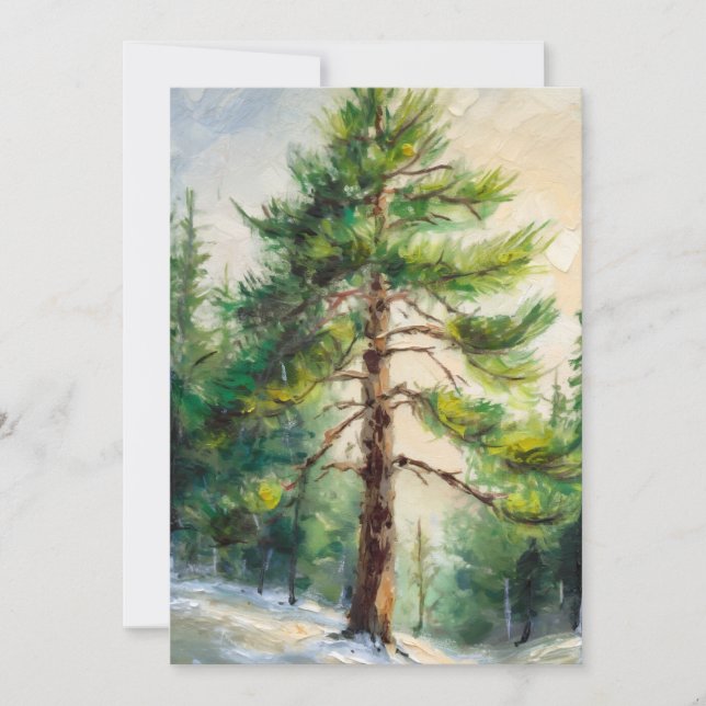 Grönt Träd och natur Julkort (Framsida)