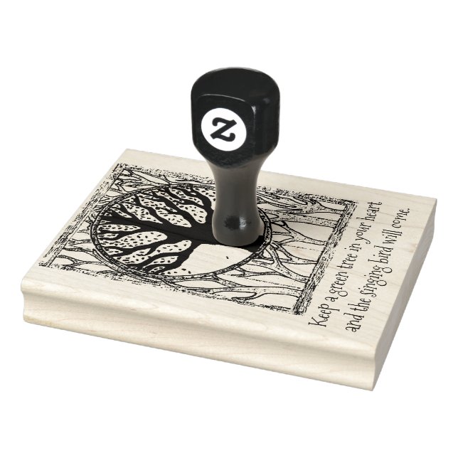 Grönt Träd Proverb Frimärke Stämpel (Stämpel)