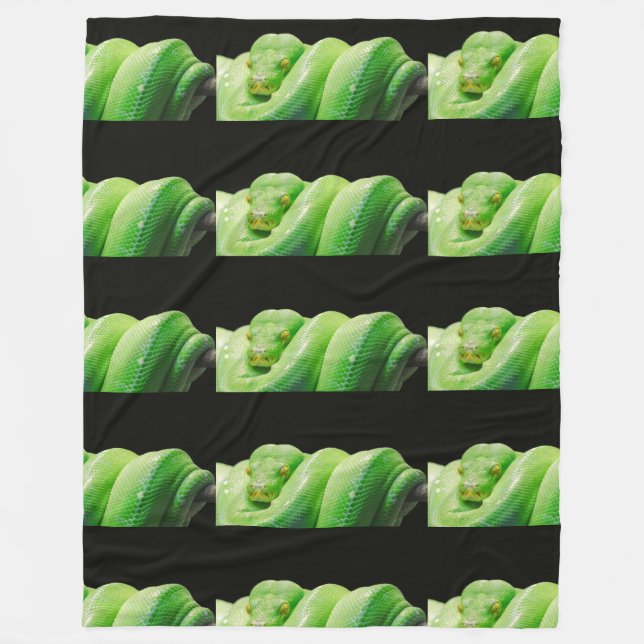 grönt träd python fleecefilt (Framsidan)