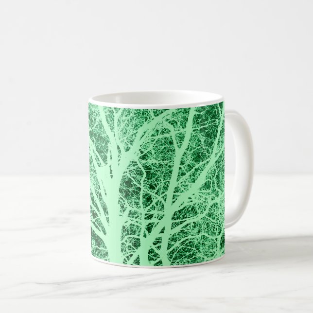Grönt träd silhuette kaffemugg (Framsida höger)