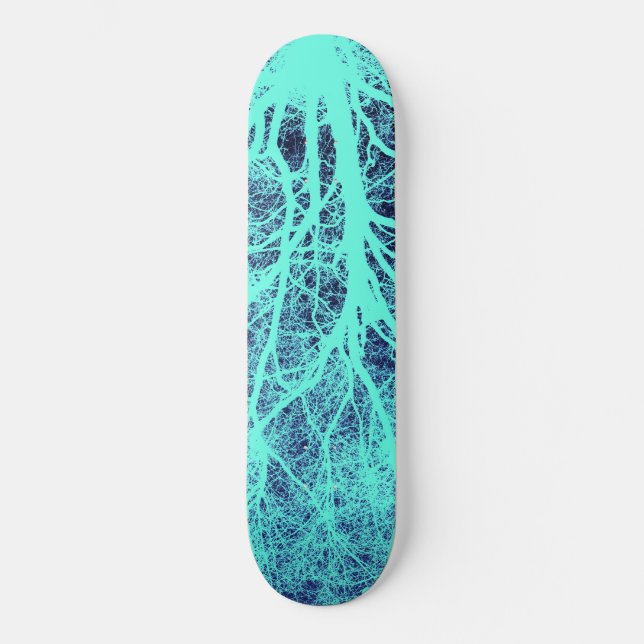 Grönt träd silhuette mini skateboard bräda 18,5 cm (Framsida)