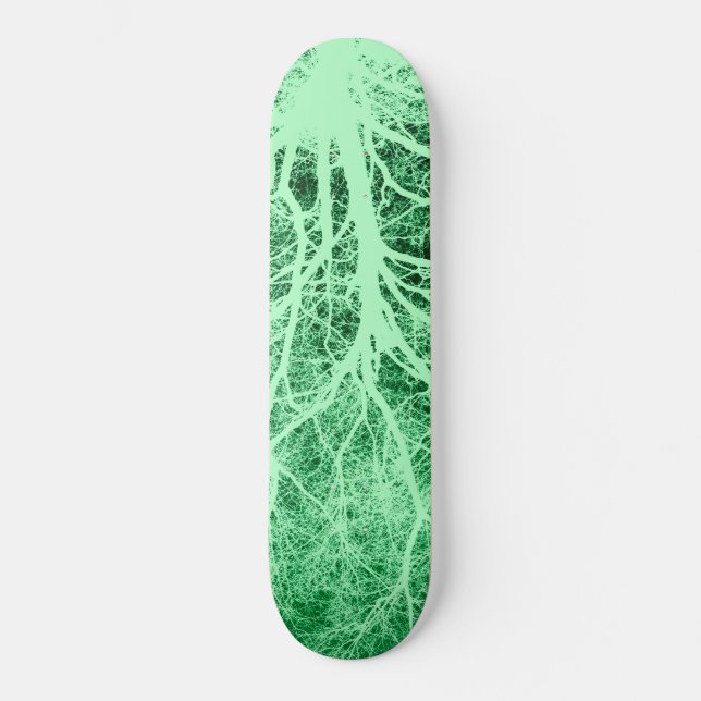 Grönt träd silhuette mini skateboard bräda 18,5 cm (Framsida)