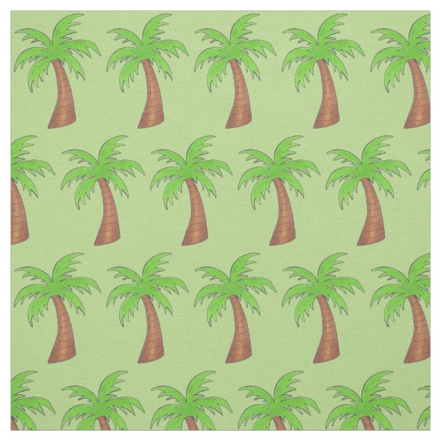 Grönt Träd Tropical Island Hawaii Beach Vacay Tyg (Provkarta)