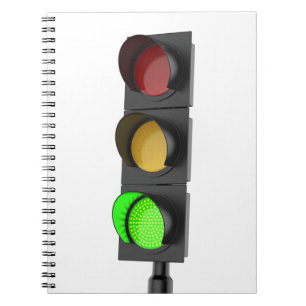 Grönt trafikljus anteckningsbok