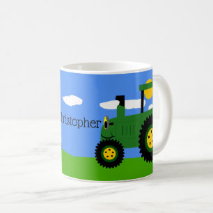 Grönt Traktorkaffe Mugg