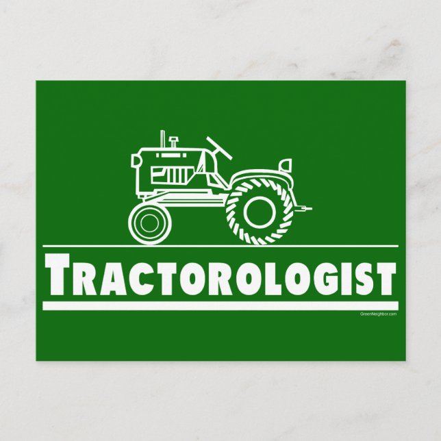 Grönt Traktorolog Vykort (Framsida)