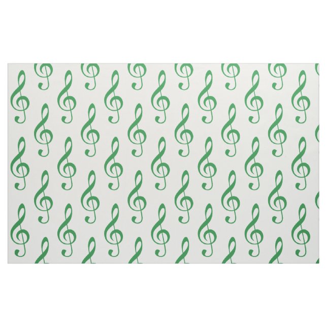 Grönt Treble Clef Mönster Fabric Tyg (Fat Quarter)