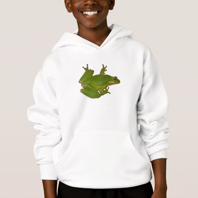 Grönt Treefrog Kid Sweatshirt T-shirt (Framsida)