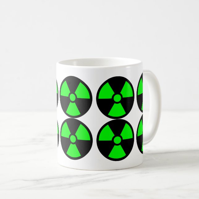 Grönt Trefoil-symbol på svart bakgrund - Kaffemugg (Framsida höger)