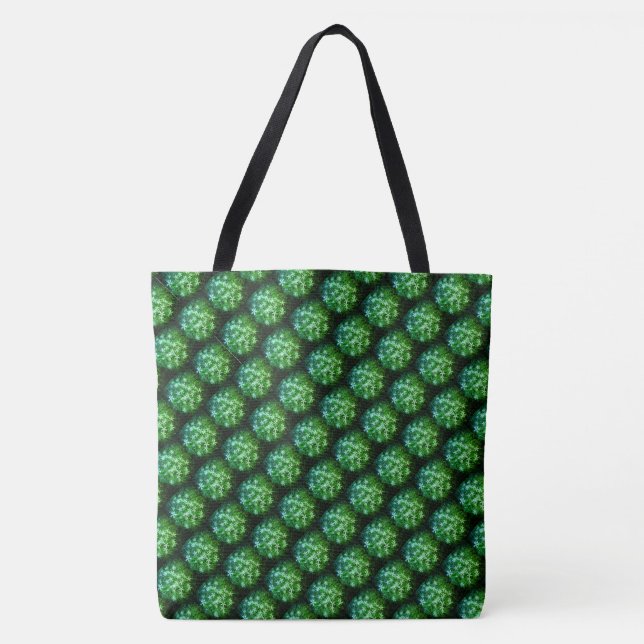 "Grönt Trellis" Shoulder Tote Tygkasse (Framsida)