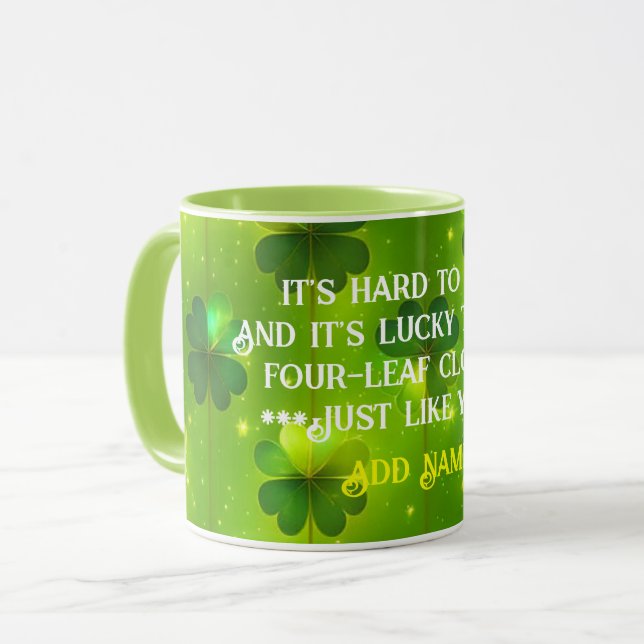 Grönt Trendig St patrick's day Klöver-samling Mugg (Framsida vänster)