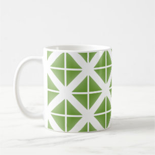 Grönt Trendig Triangle Mönster Kaffemugg