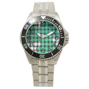 Grönt Triangle Harlequin Armbandsur