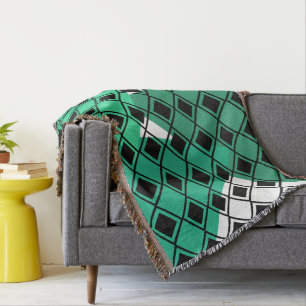 Grönt Triangle Harlequin Filt