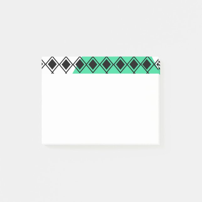 Grönt Triangle Harlequin Post-it Block (Framsida)