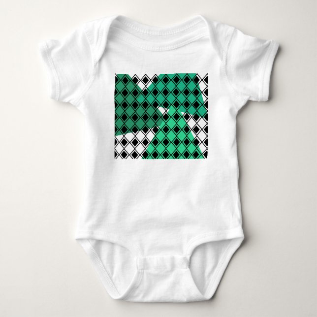 Grönt Triangle Harlequin T Shirt (Framsida)