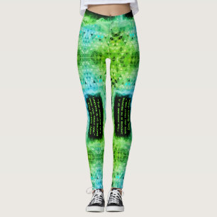 Grönt Triangles Cyberpunk Leggings