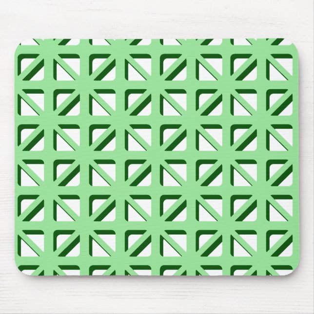 Grönt Triangles Mönster Musmatta (Framsidan)