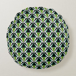 Grönt Triangles Rund Kudde
