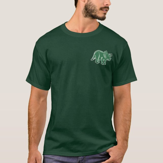Grönt Triceratops accent Manar T-Shirt (Framsida)