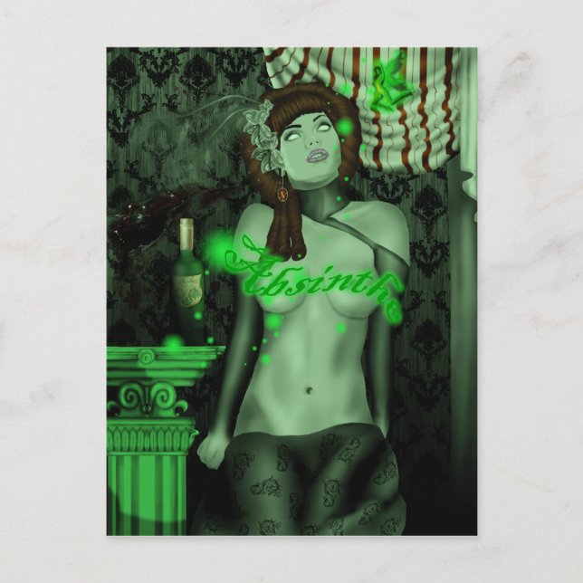 grönt tripp-vykort vykort (Framsida)