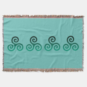 Grönt Triskele Ancient Celtic Symbol Mint Filt