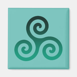 Grönt Triskele Ancient Celtic Symbol Mint Magnet