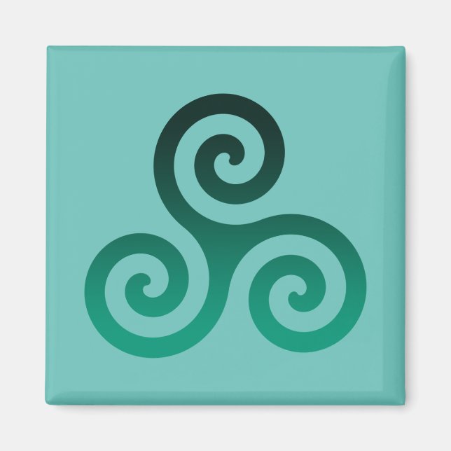 Grönt Triskele Ancient Celtic Symbol Mint Magnet (Framsidan)