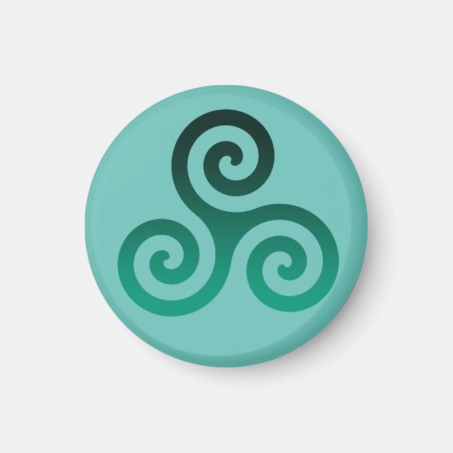 Grönt Triskele Ancient Celtic Symbol Mint Magnet (Framsidan)