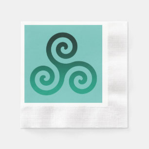 Grönt Triskele Ancient Celtic Symbol Mint Pappersservett