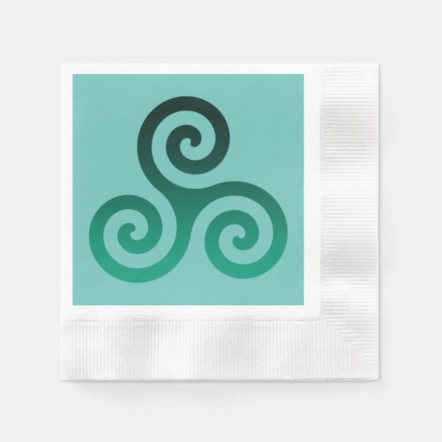 Grönt Triskele Ancient Celtic Symbol Mint Pappersservett (Framsidan)