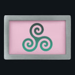 Grönt Triskele Ancient Celtic Symbol Rosa<br><div class="desc">Grönt Triskele-symbol. Triskele- eller Triskelion-symbolen består av tre sammanflätade spiral eller tre armar som om det vore flytta från dess centrum. Denna keltiska symbol för rörelse eller rörelse representerar de tre världar: den kelestiala,  fysiska och andlig.</div>