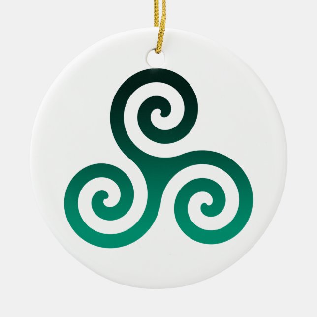Grönt Triskele Julgransprydnad Keramik (Framsidan)