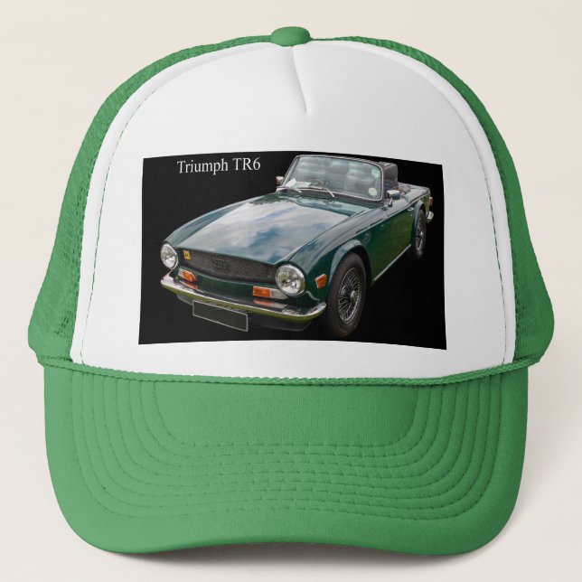 Grönt Triumph TR6 Classic Sports Car Keps (Framsida)
