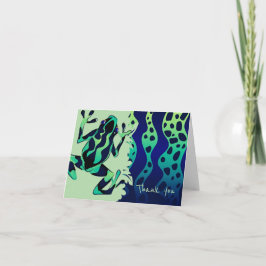 Grönt Tropical Frog Tackkort - blank