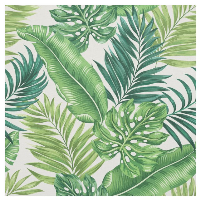 Grönt Tropical Handflatan Banana Monstera Löv Tyg (Provkarta)
