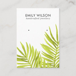 GRÖNT TROPICAL HANDFLATAN FAUNA EARRING STUD VISNI VISITKORT