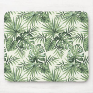 Grönt Tropical Handflatan Löv Mönster Musmatta