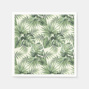 Grönt Tropical Handflatan Löv Mönster Pappersservett