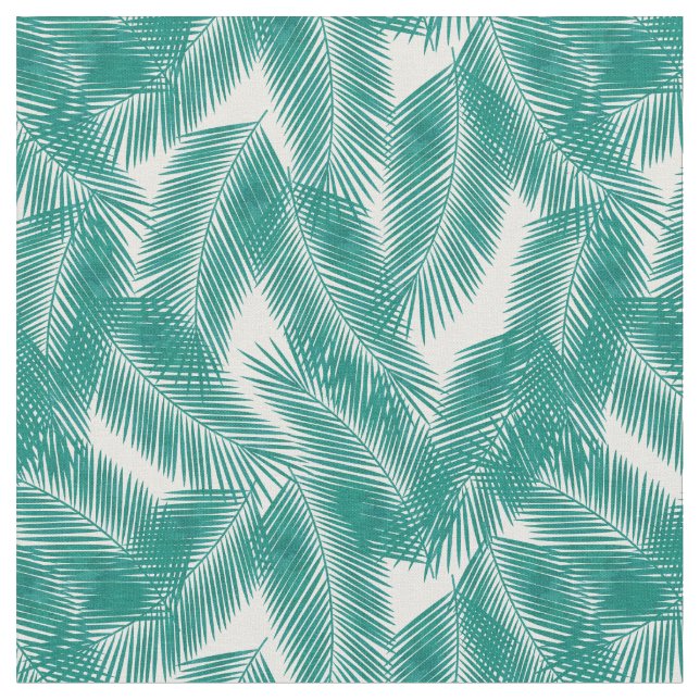Grönt Tropical Handflatan Löv Mönster Tyg (Närbild)