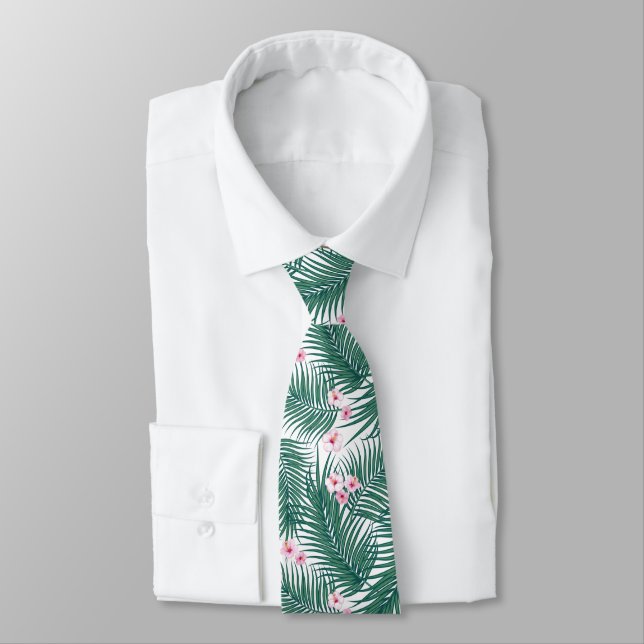 Grönt Tropical Handflatan Löv with Hibiscus Flower Slips (Bunden)