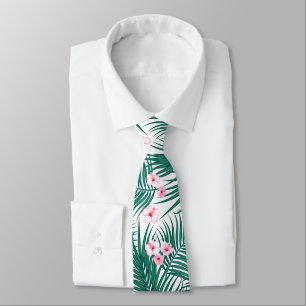Grönt Tropical Handflatan Löv with Hibiscus Flower Slips