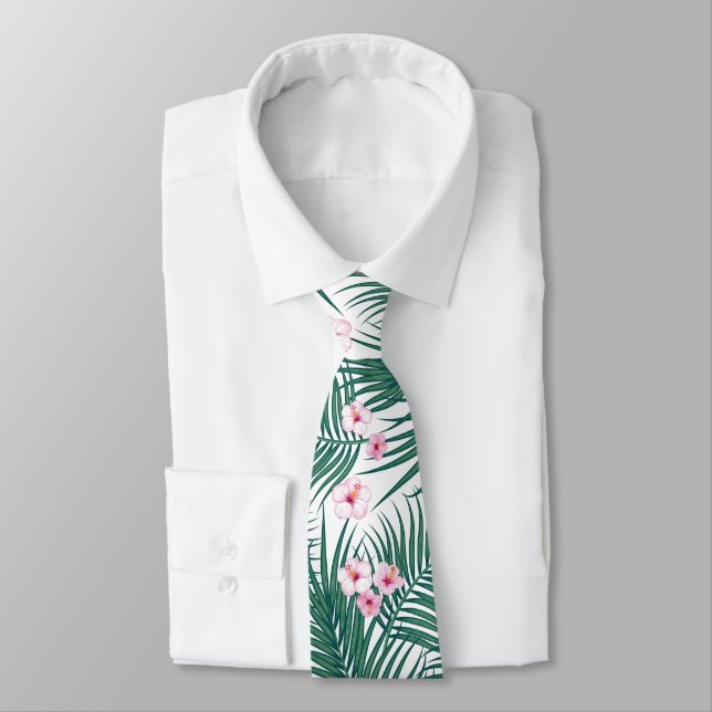 Grönt Tropical Handflatan Löv with Hibiscus Flower Slips (Bunden)