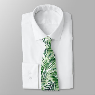 Grönt Tropical Handflatan & Monstera Löv Slips