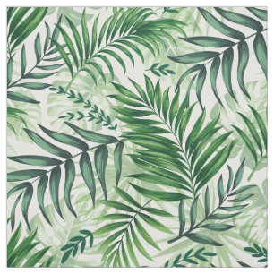 Grönt Tropical Handflatan & Monstera Löv Tyg